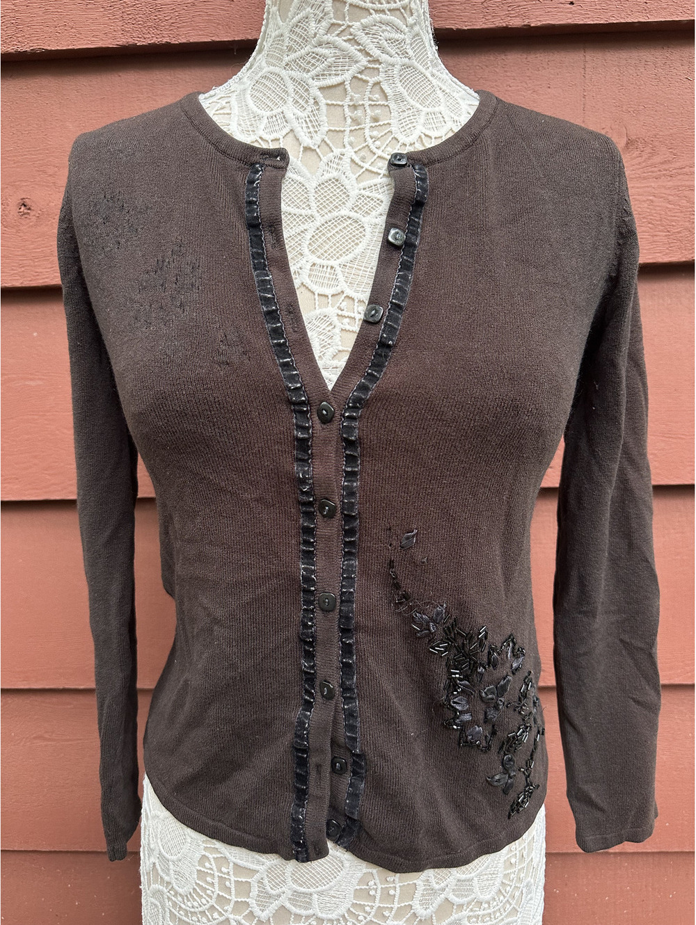Covington Sequin and Bead Embellished Cardigan